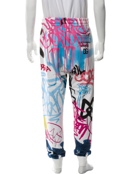 Dolce & Gabbana Graphic Print Embroidered Accent Lounge Bottoms