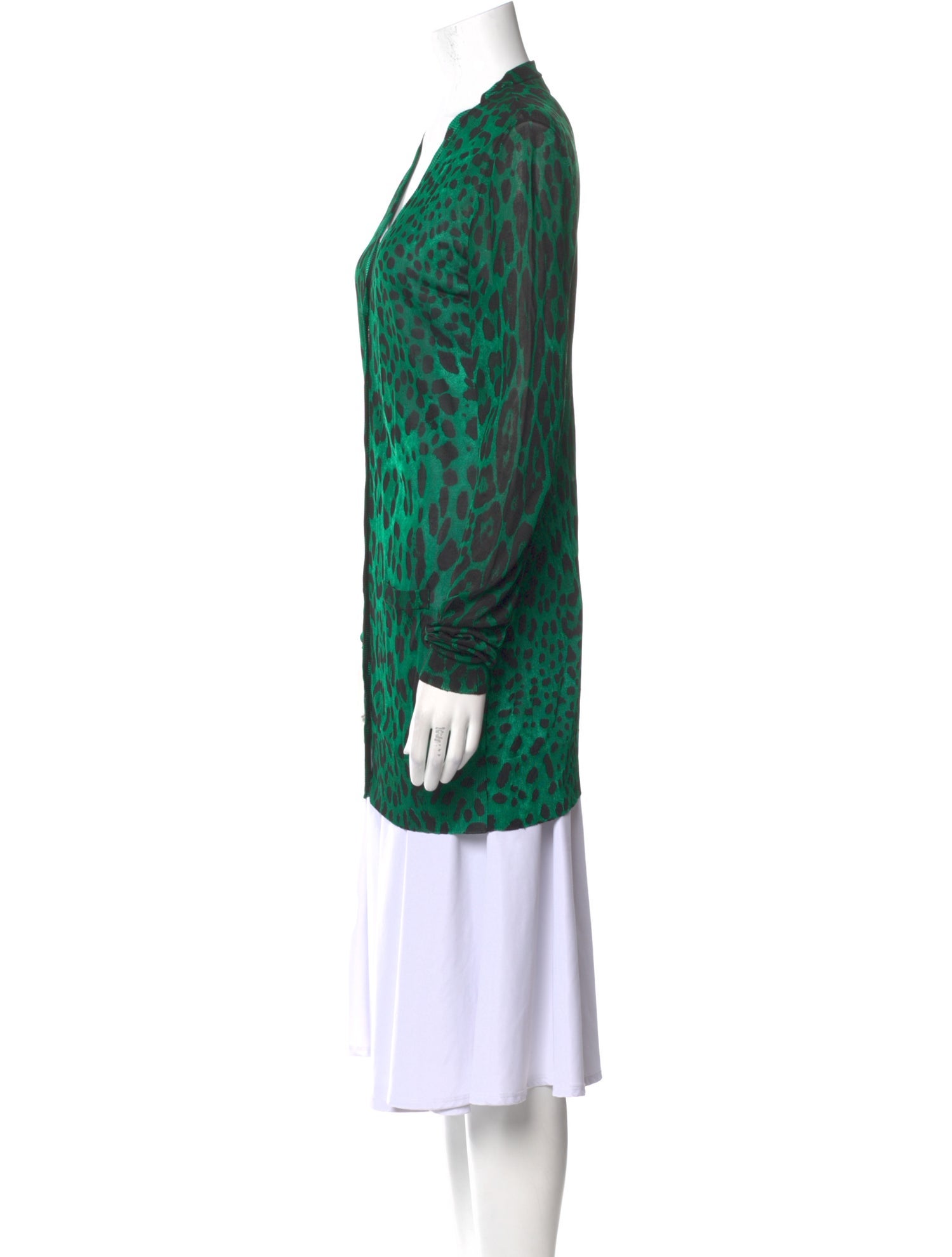 Dolce & Gabbana Animal Print V-Neck Sweater