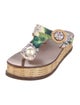 Dolce & Gabbana Patent Leather Floral Print Flip Flops
