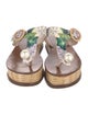 Dolce & Gabbana Patent Leather Floral Print Flip Flops