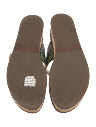 Dolce & Gabbana Patent Leather Floral Print Flip Flops