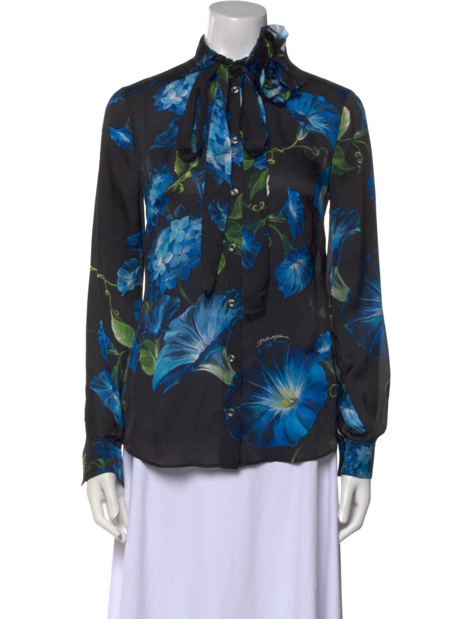 Dolce & Gabbana Silk Floral Print Blouse