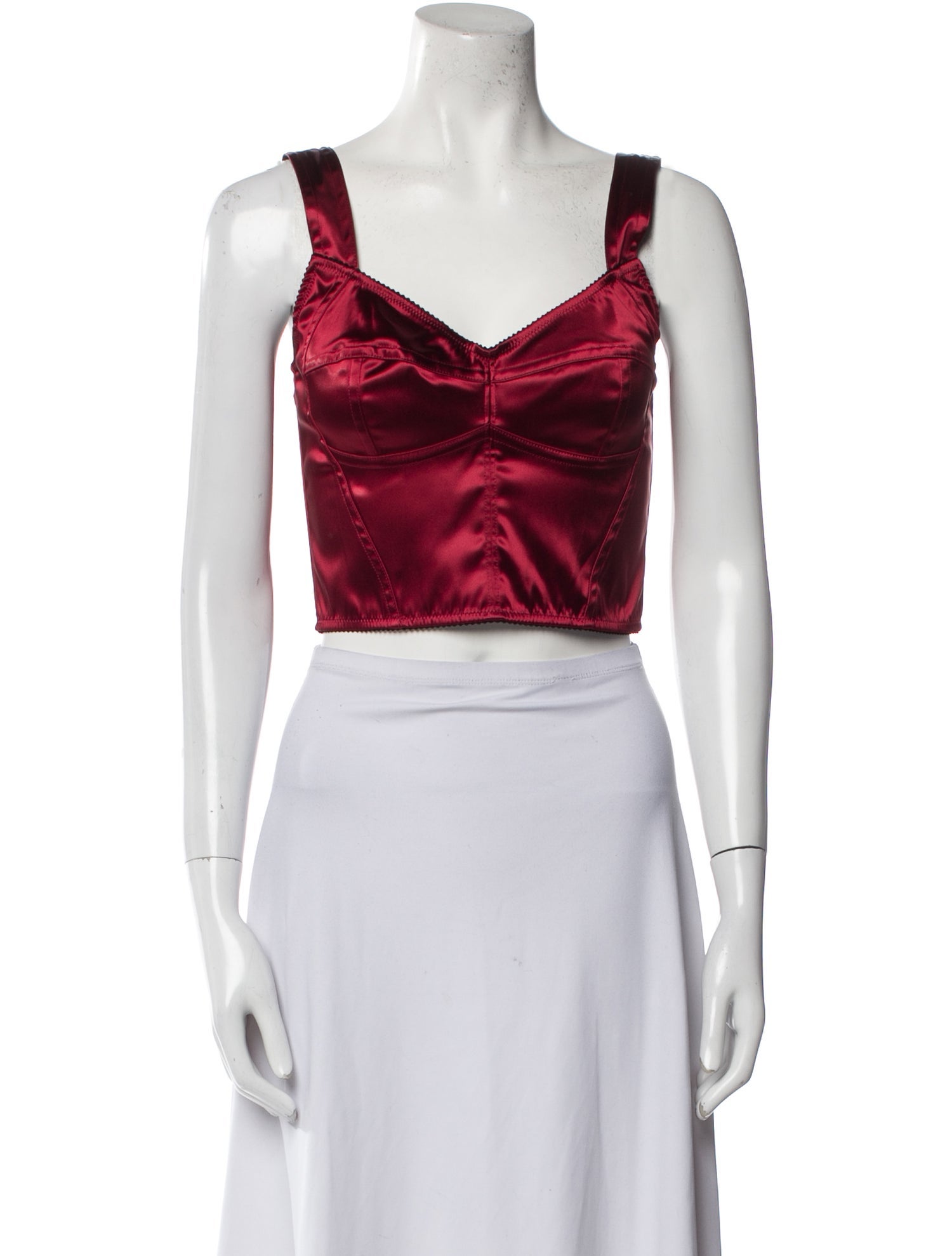 Dolce & Gabbana V-Neck Sleeveless Crop Top