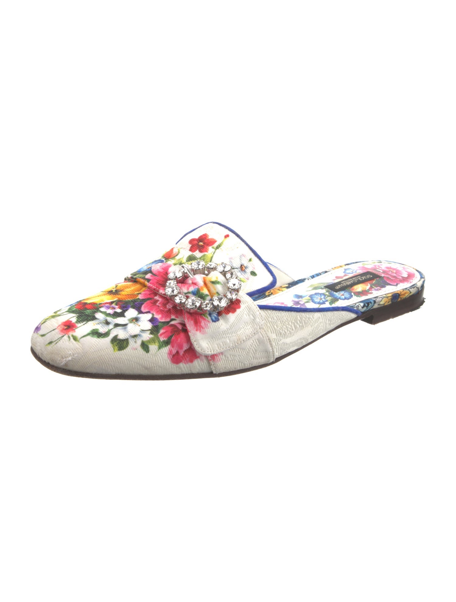Dolce & Gabbana Canvas Floral Print Slides