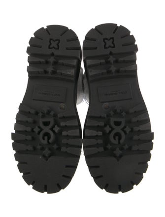 Dolce & Gabbana Leather Graphic Print Sock Boots