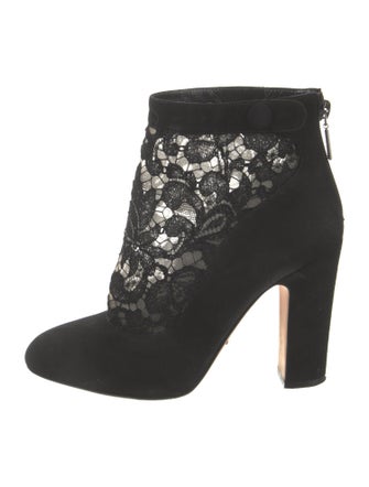 Dolce & Gabbana Suede Lace Pattern Boots