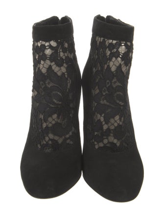 Dolce & Gabbana Suede Lace Pattern Boots