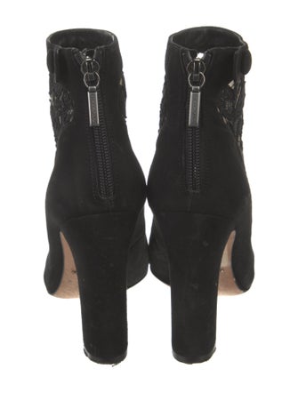 Dolce & Gabbana Suede Lace Pattern Boots