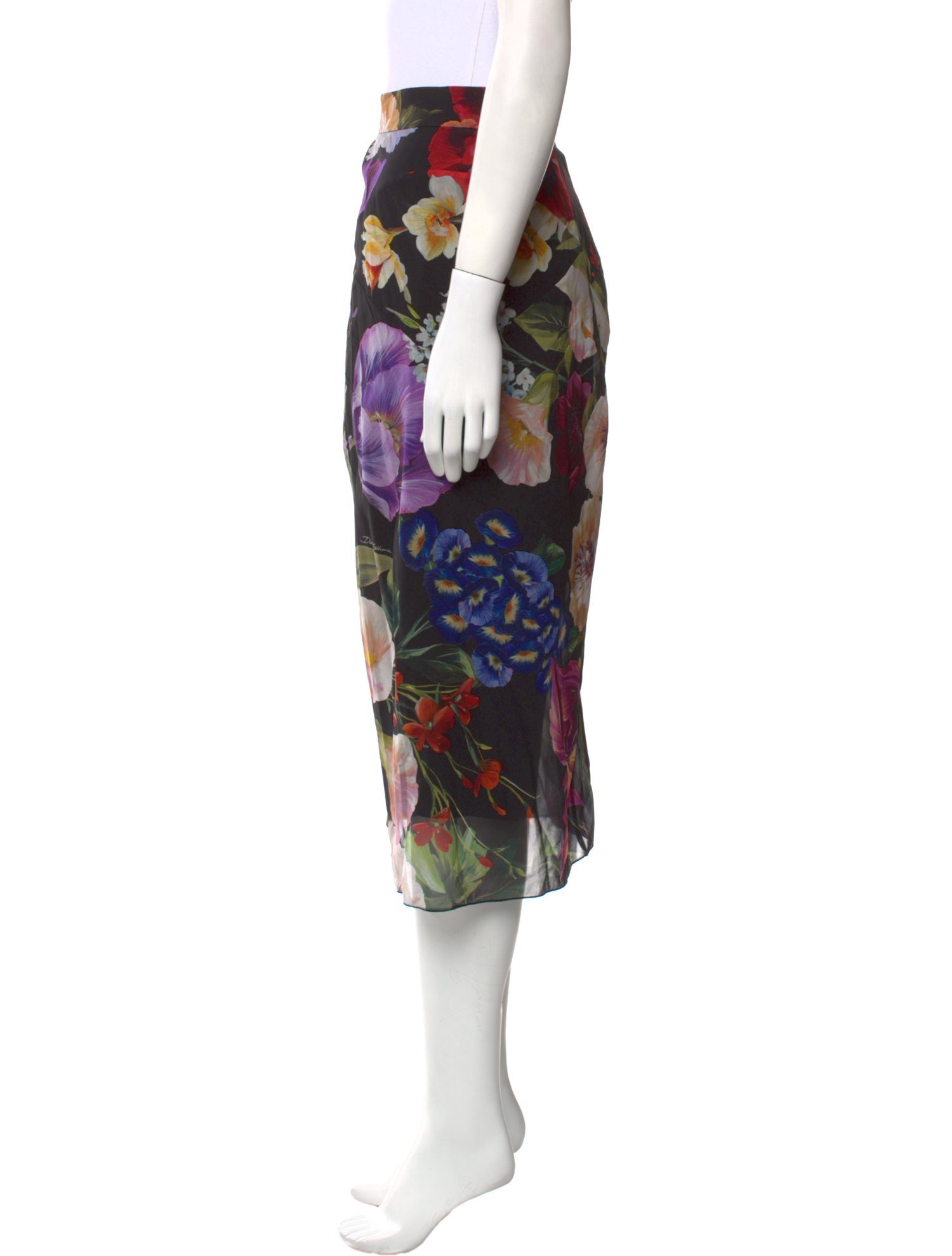 Dolce & Gabbana Silk Midi Length Skirt