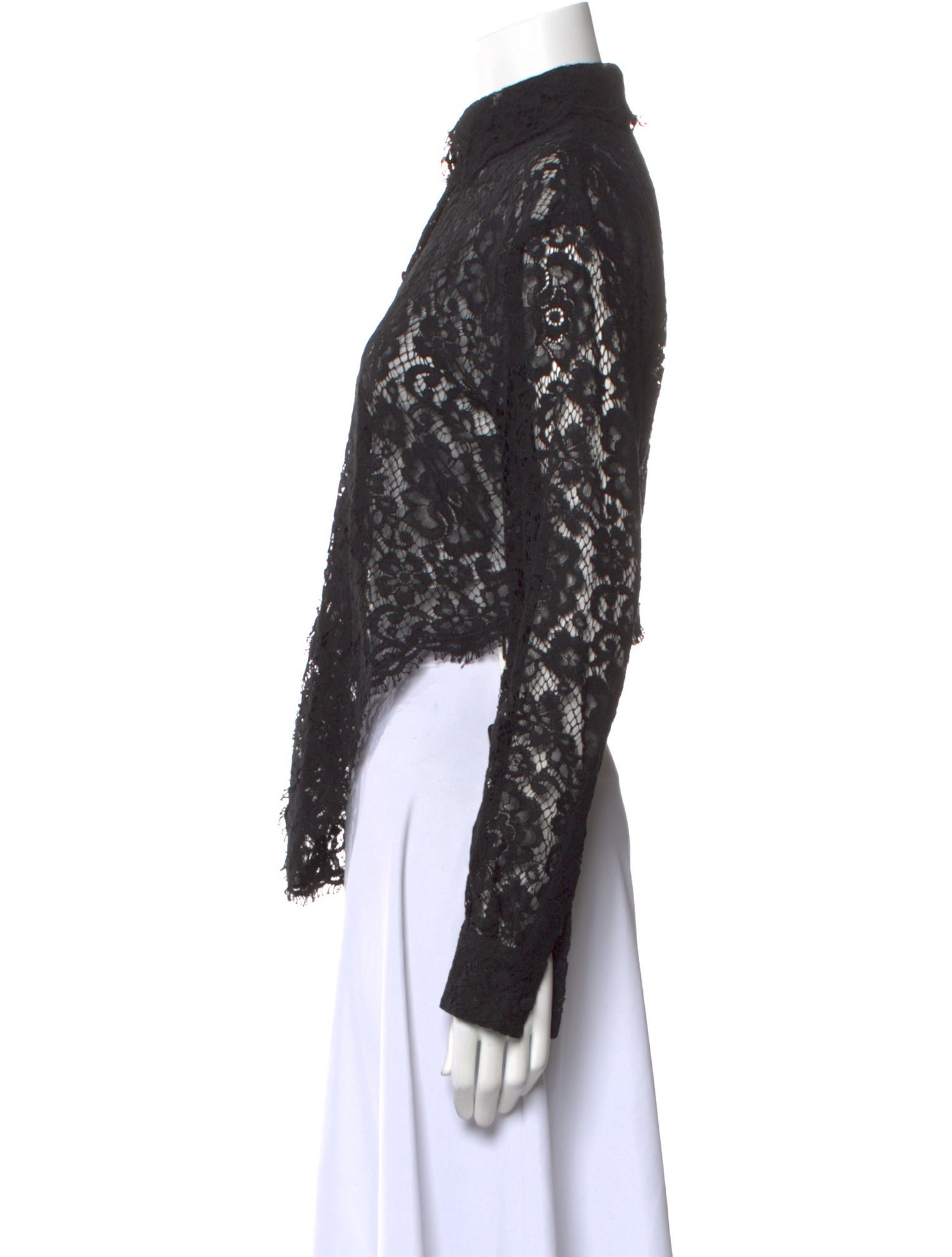 Dolce & Gabbana Lace Pattern Long Sleeve Button-Up Top w/ Tags