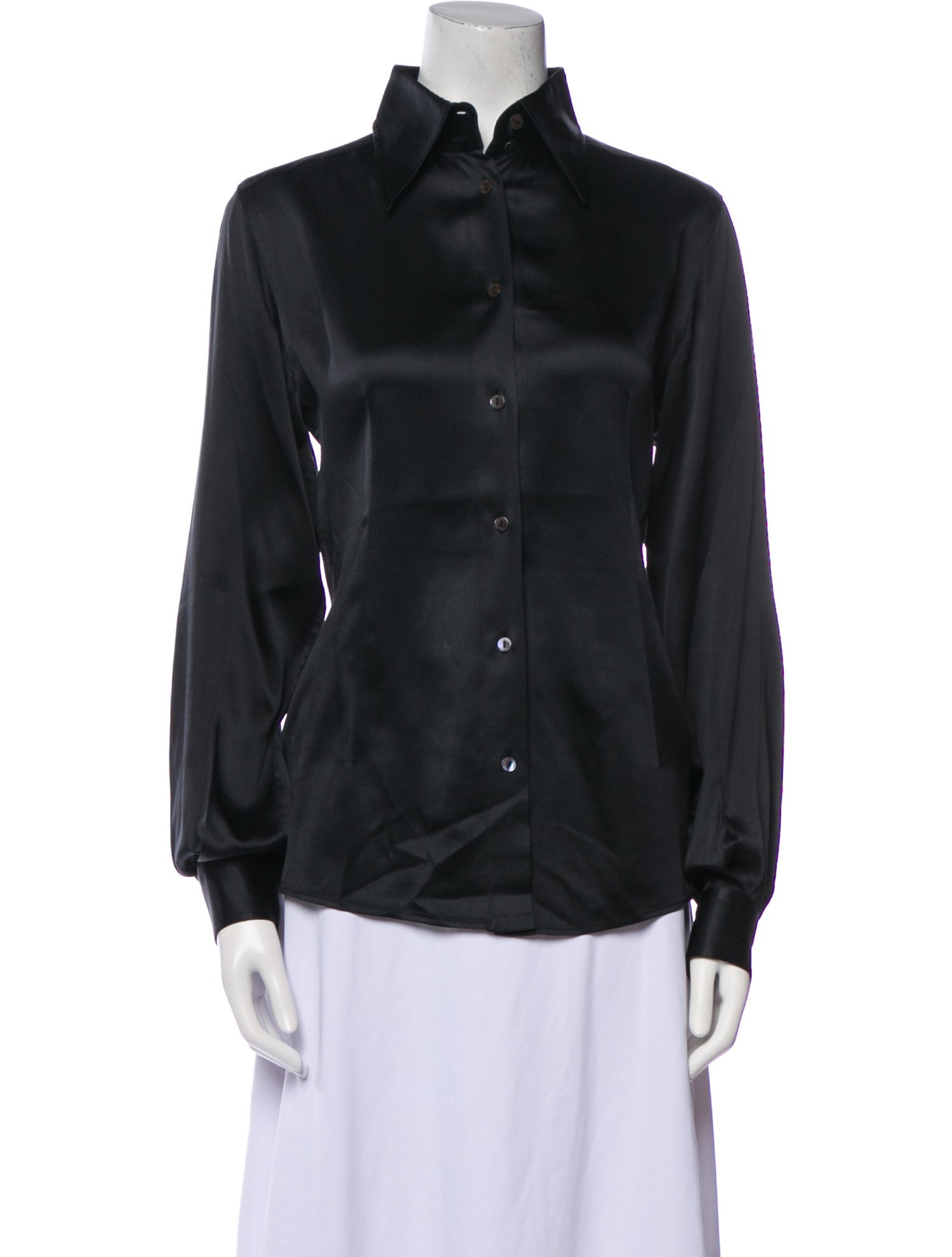 Dolce & Gabbana Silk Long Sleeve Button-Up Top