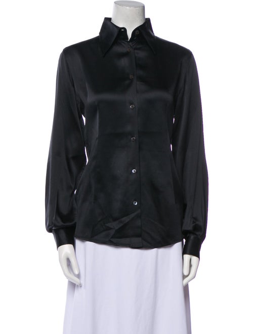 Dolce & Gabbana Silk Long Sleeve Button-Up Top