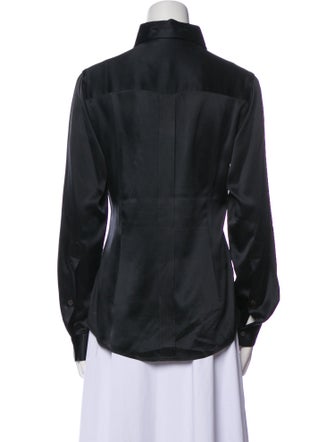 Dolce & Gabbana Silk Long Sleeve Button-Up Top