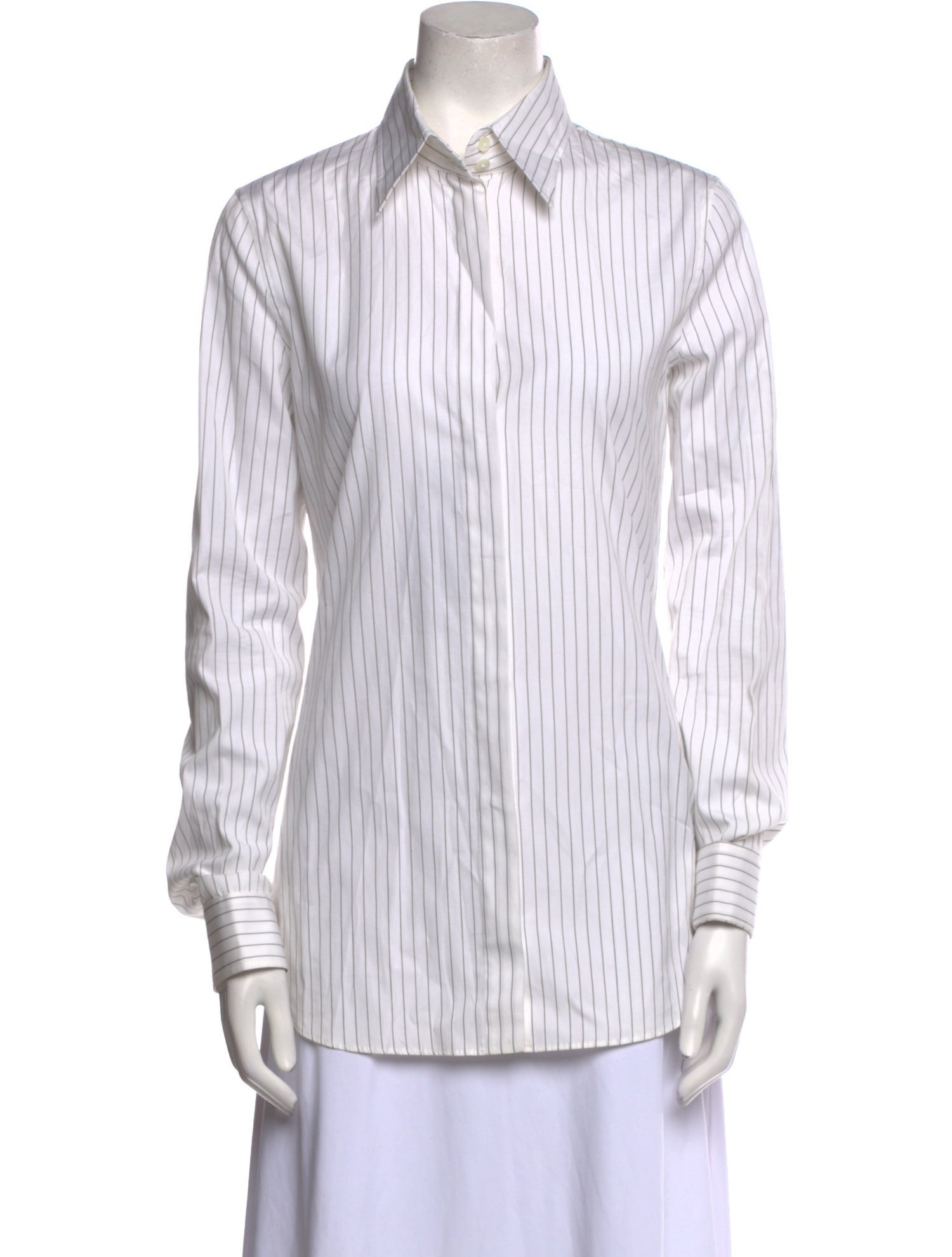 Dolce & Gabbana Striped Long Sleeve Button-Up Top w/ Tags
