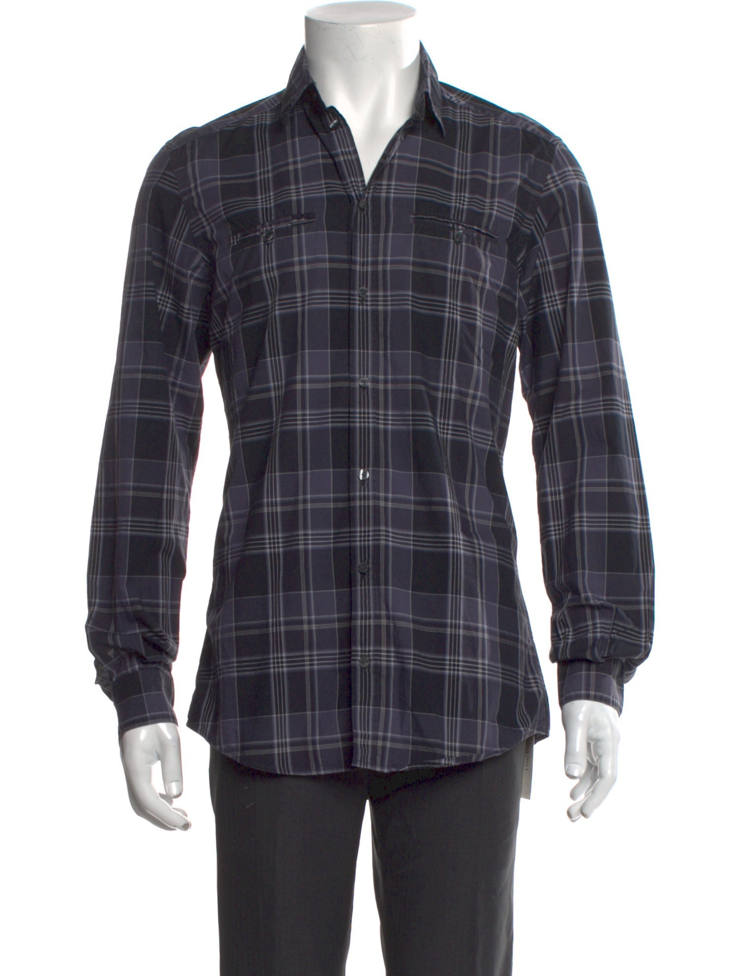 Dolce & Gabbana Plaid Print Long Sleeve Shirt