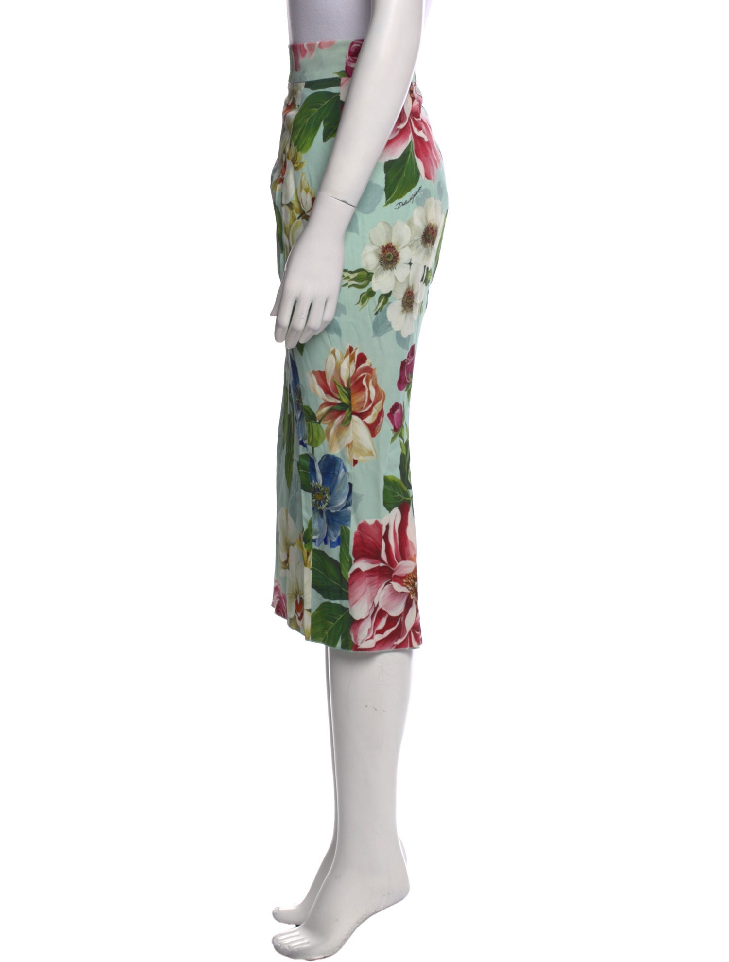 Dolce & Gabbana Floral Print Midi Length Skirt