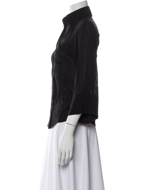 Dolce & Gabbana Silk Three-Quarter Sleeve Button-Up Top