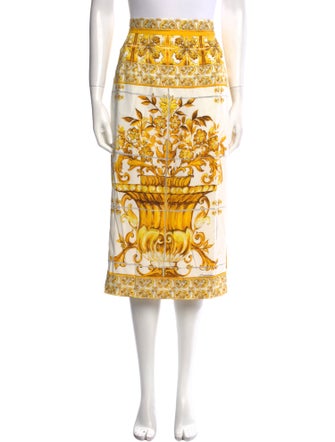 Dolce & Gabbana Silk Midi Length Skirt