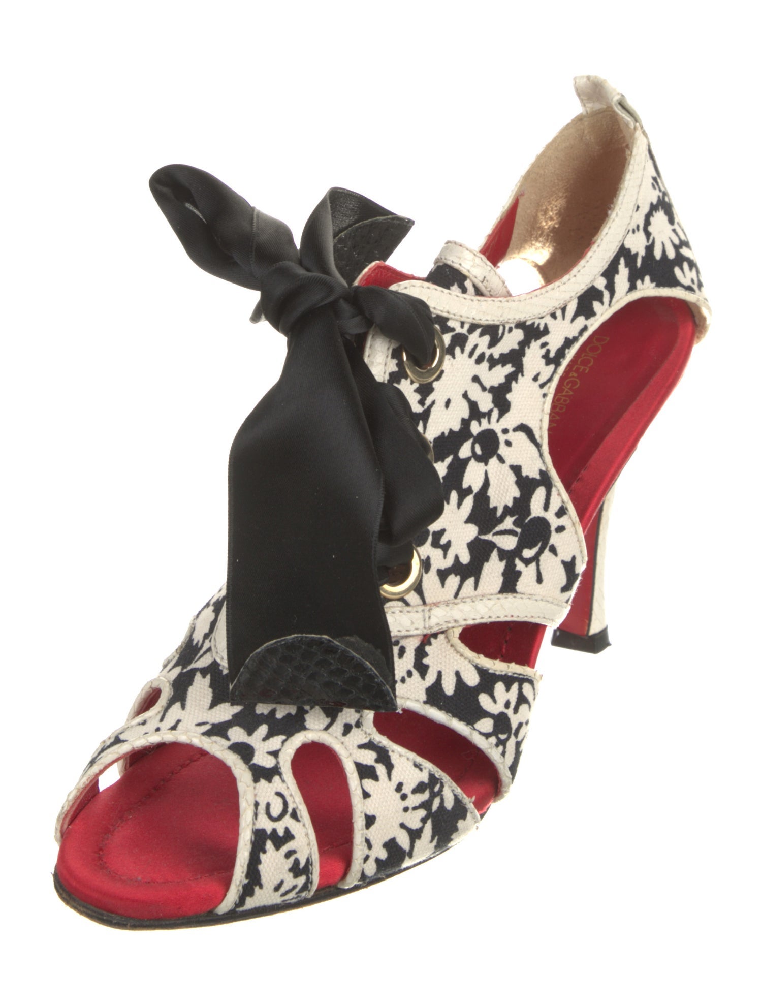 Dolce & Gabbana Canvas Animal Print Sandals