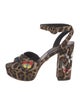 Dolce & Gabbana Canvas Animal Print Sandals