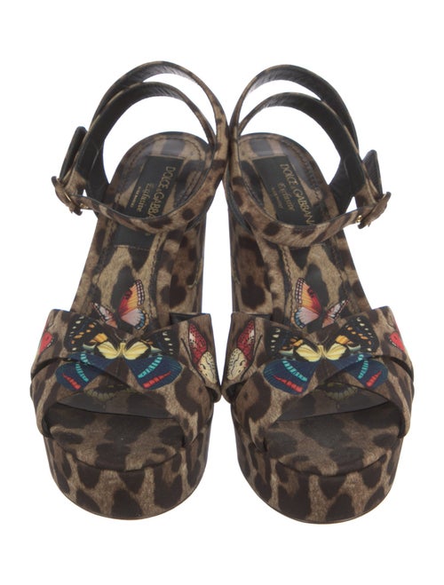 Dolce & Gabbana Canvas Animal Print Sandals
