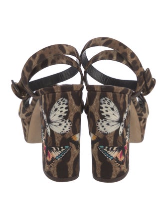 Dolce & Gabbana Canvas Animal Print Sandals