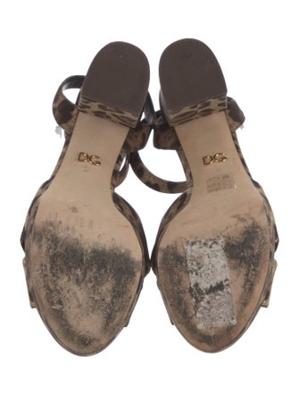 Dolce & Gabbana Canvas Animal Print Sandals