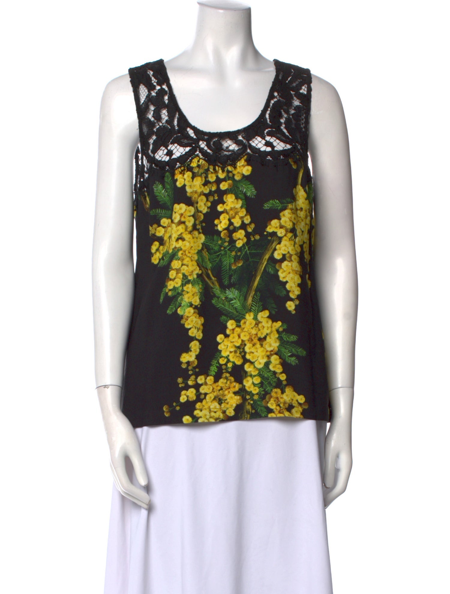 Dolce & Gabbana Floral Print Scoop Neck Blouse