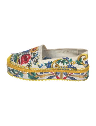 Dolce & Gabbana Majolica Print Canvas Espadrilles