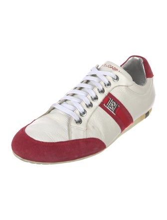 Dolce & Gabbana Leather Colorblock Pattern Sneakers
