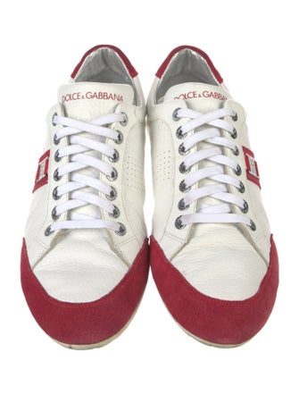 Dolce & Gabbana Leather Colorblock Pattern Sneakers