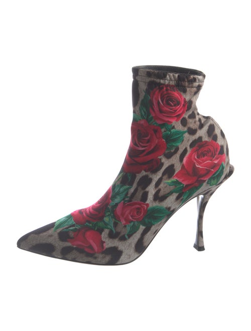 Dolce & Gabbana Neoprene Floral Print Sock Boots