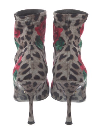 Dolce & Gabbana Neoprene Floral Print Sock Boots