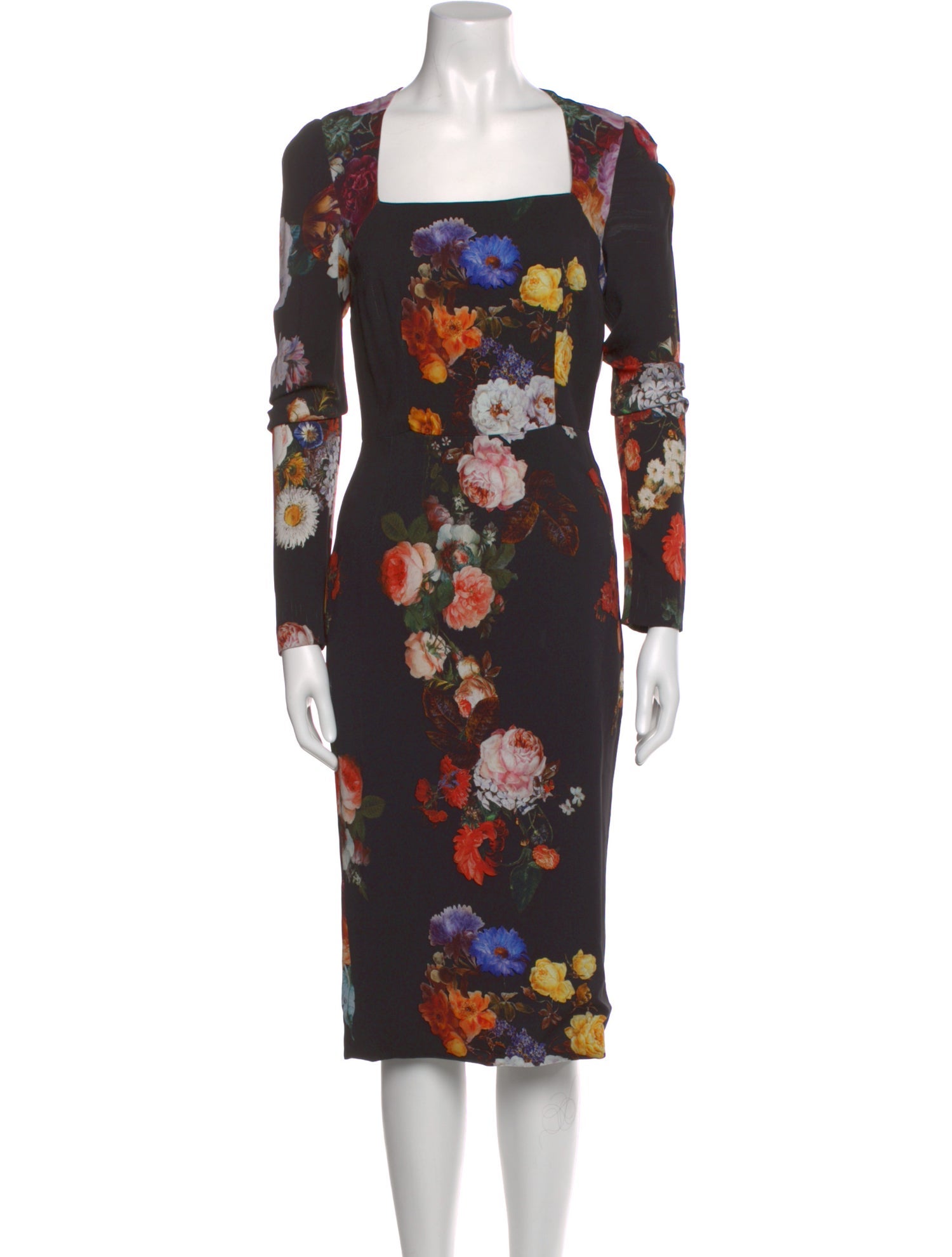 Dolce & Gabbana Floral Print Midi Length Dress