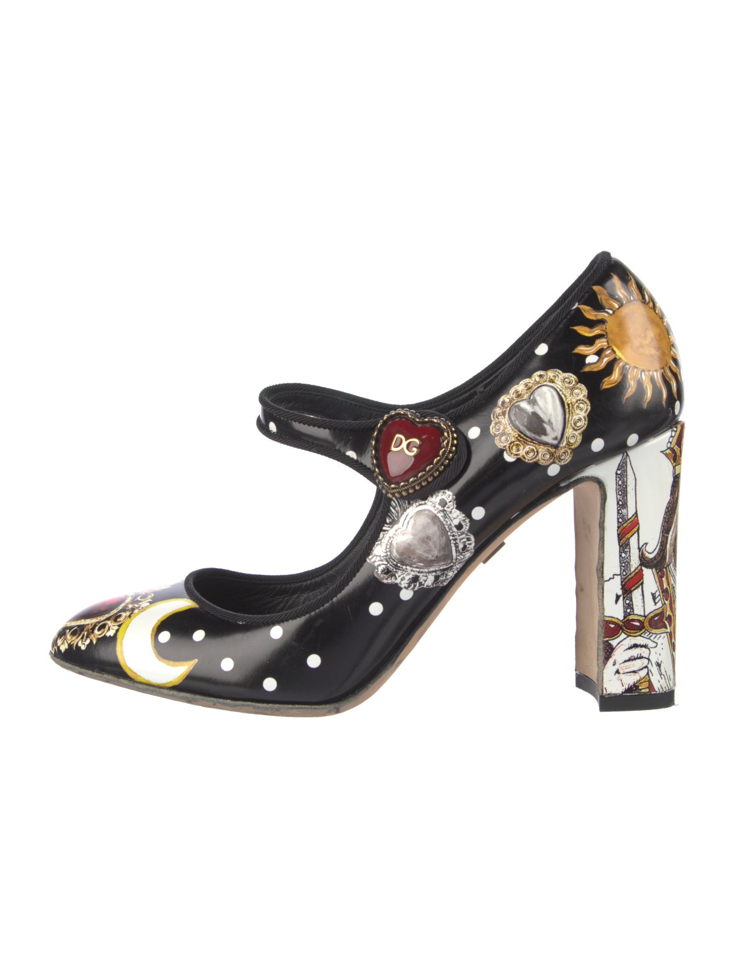 Dolce & Gabbana Madonna Print Leather Pumps