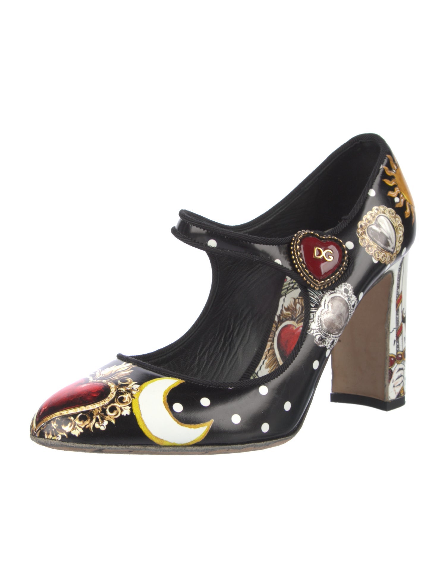 Dolce & Gabbana Madonna Print Leather Pumps