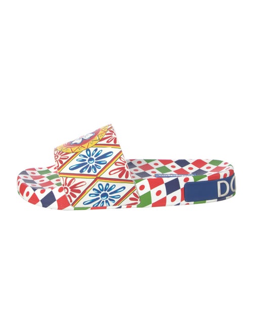 Dolce & Gabbana Carretto Print Rubber Slides