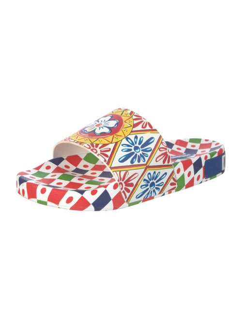 Dolce & Gabbana Carretto Print Rubber Slides