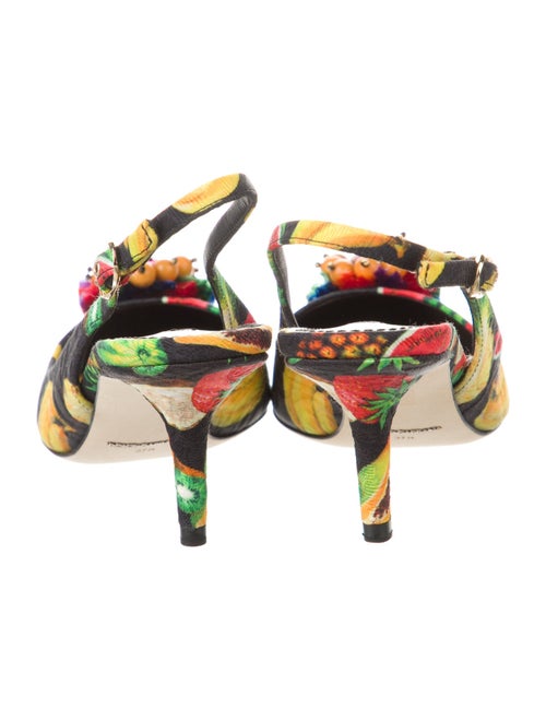 Dolce & Gabbana Canvas Printed Slingback Pumps