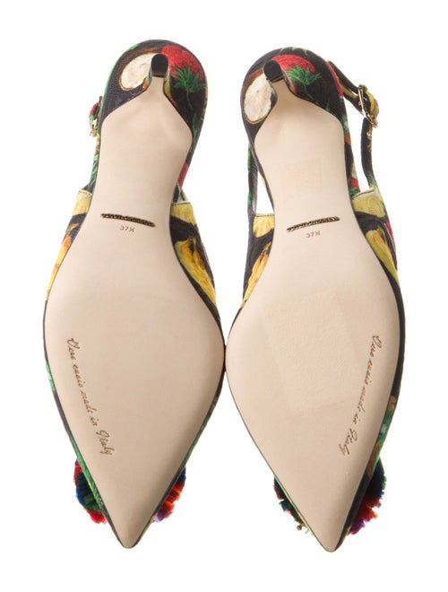 Dolce & Gabbana Canvas Printed Slingback Pumps