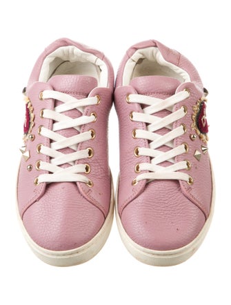 Dolce & Gabbana Sacred Heart Print Leather Sneakers