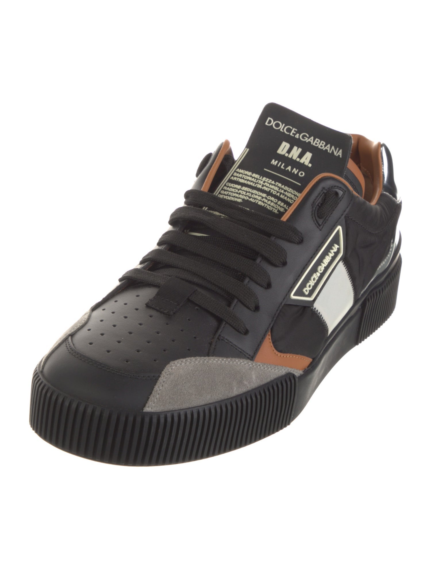 Dolce & Gabbana Leather Printed Sneakers