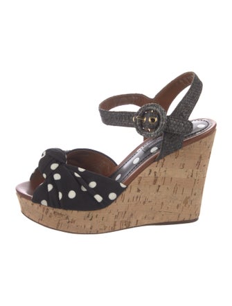 Dolce & Gabbana Polka Dot Print Slingback Sandals