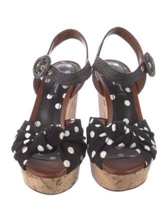 Dolce & Gabbana Polka Dot Print Slingback Sandals