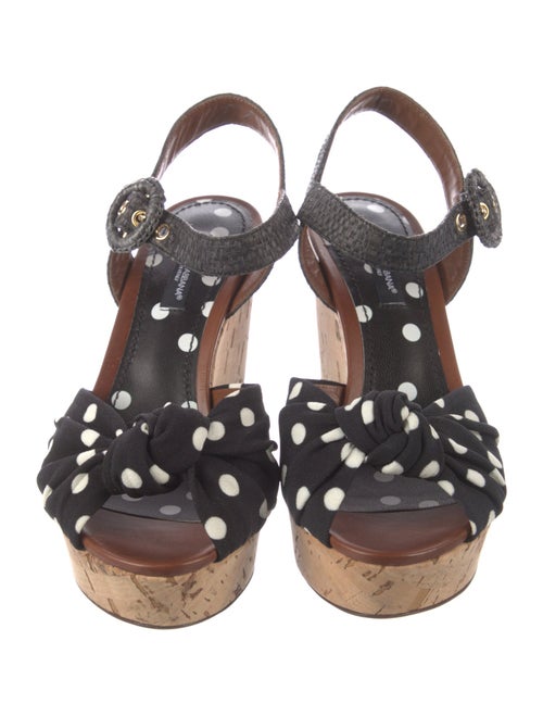 Dolce & Gabbana Polka Dot Print Slingback Sandals