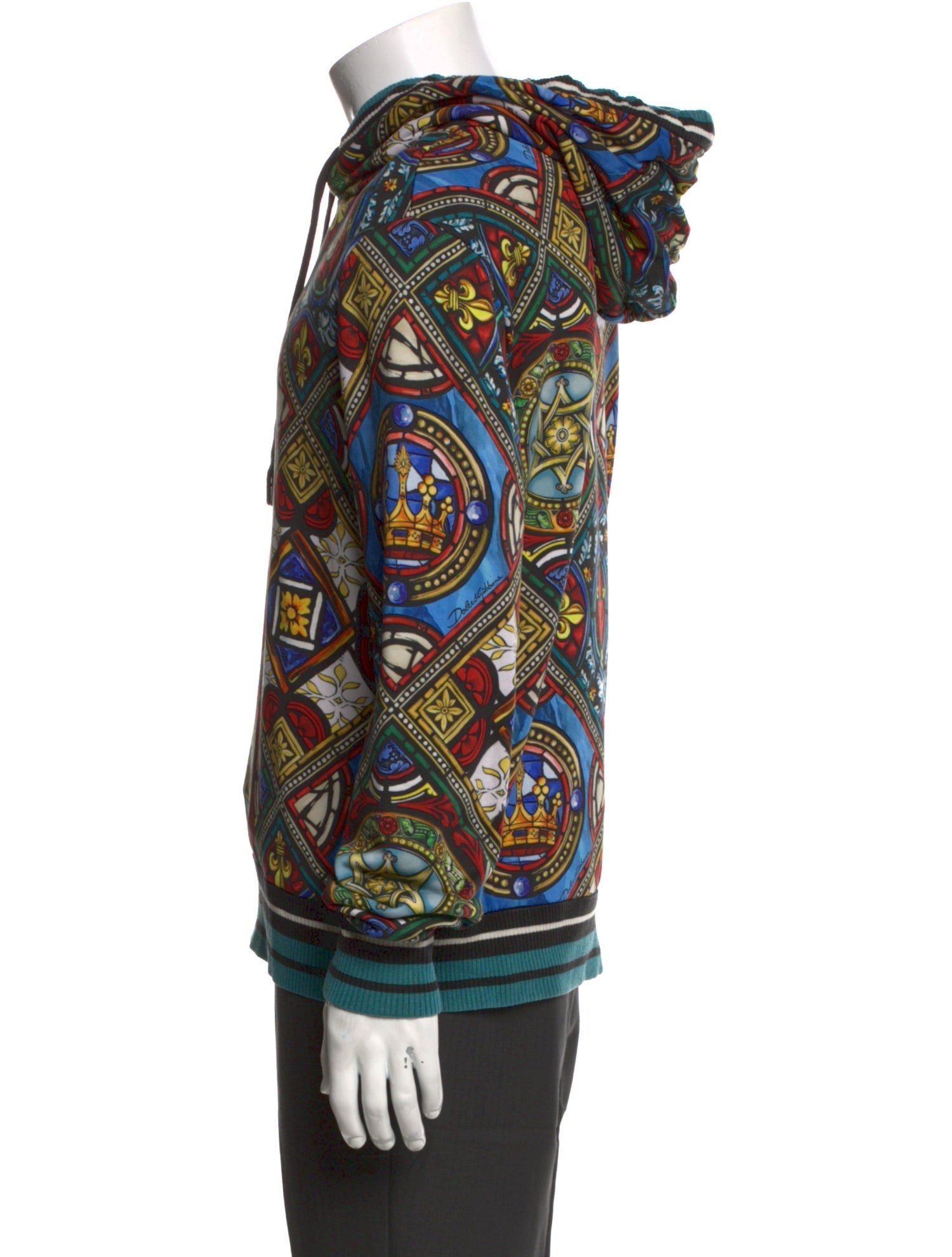 Dolce & Gabbana Majolica Print Crew Neck Hoodie