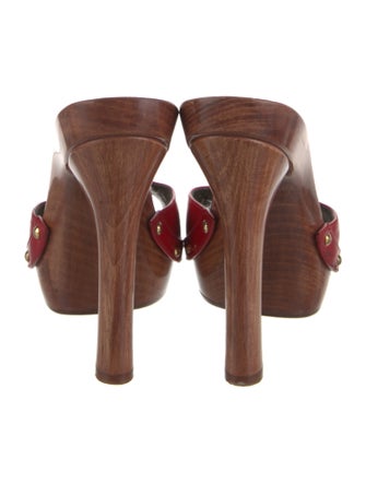 Dolce & Gabbana Patent Leather Studded Accents Slides