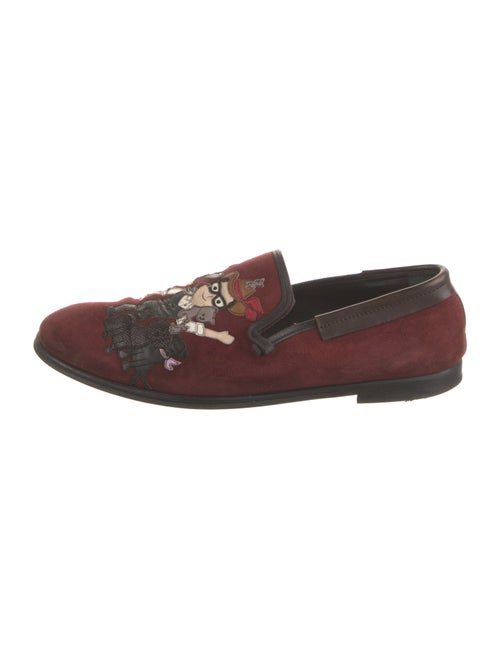 Dolce & Gabbana Suede Printed Slippers
