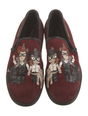 Dolce & Gabbana Suede Printed Slippers