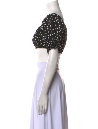Dolce & Gabbana Polka Dot Print Square Neckline Crop Top